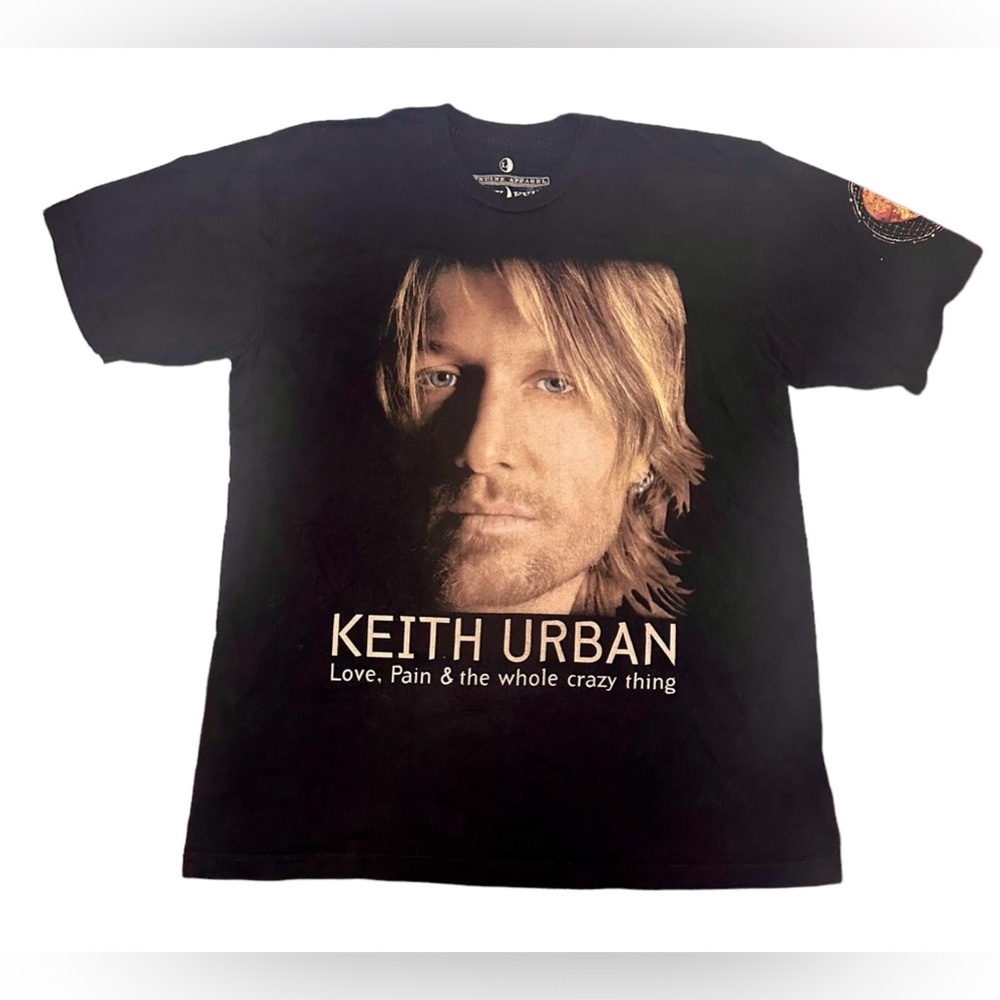 Vintage Keith Urban T Shirt Sz L Concert Love Pain Whole Crazy World Tour 2007